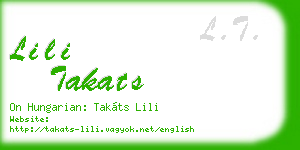 lili takats business card